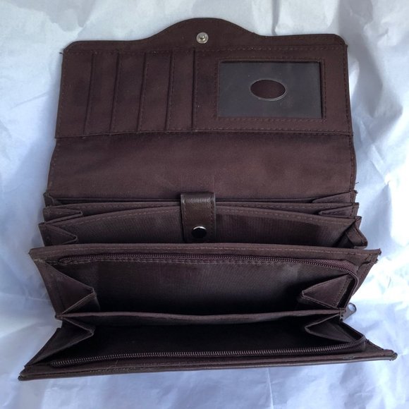 Liz Claiborne ChocolateBrown Faux Leather Wallet - Picture 7 of 11